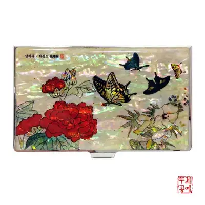 [南계우] 花蝶图携带名片夹 - 芍药花与蝴蝶