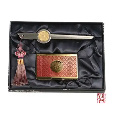 蓮花紋紙刀套組 【紅色】