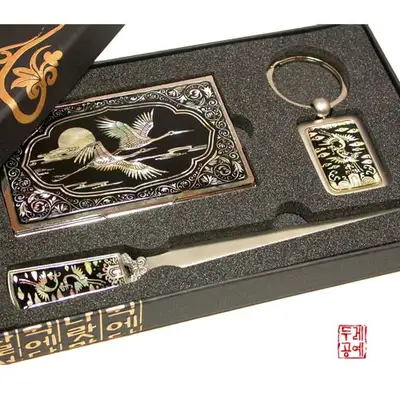螺鈿名片夾紙刀3件組合[雲學]