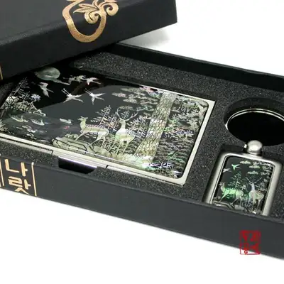 Mother-of-Pearl Business Card Case Set of 2 [Deer]