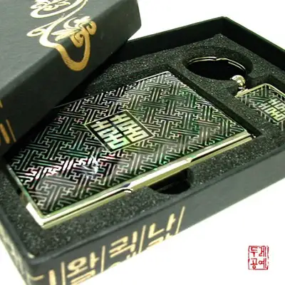 Mother-of-Pearl Business Card Case Set of 2 [Heeja Pattern]
