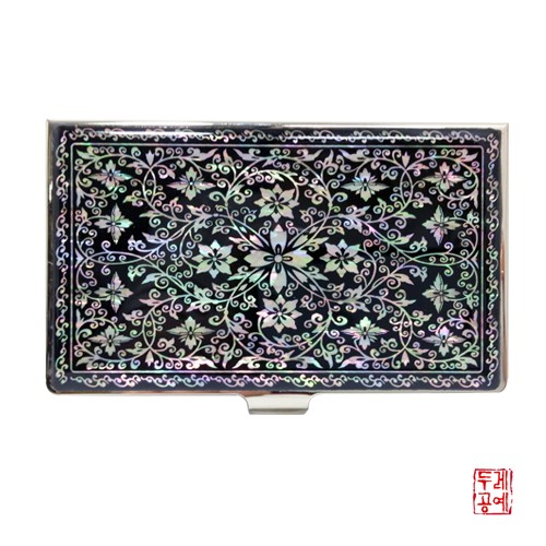 Vine Pattern Mother-of-Pearl Business Card Holder