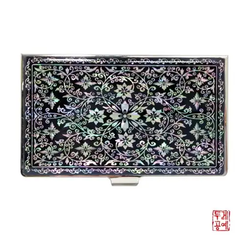 蔓文様 貝細工 名刺入れ