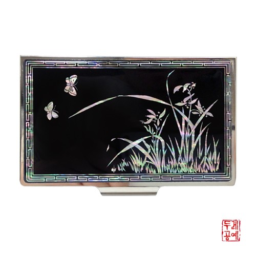Orchid Mother-of-Pearl Business Card Holder