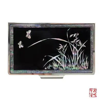 蘭花螺鈿便攜名片夾