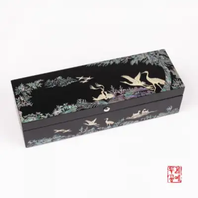 松鹤铅笔筒笔盒