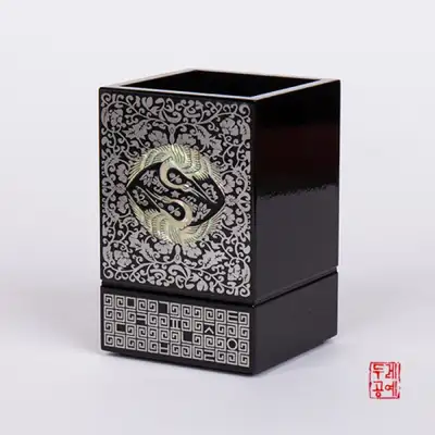 當初雙鶴鉛筆筒