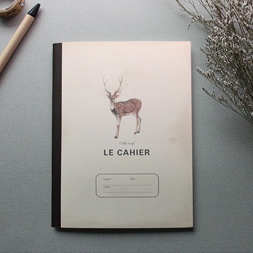 O-CHECK NOTE L Beige DEER Lined Notebook