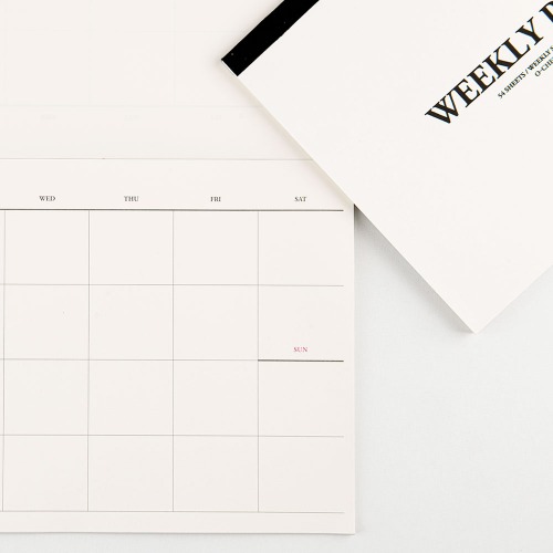 O-CHECK English Typography Weekly Planner Pad A4