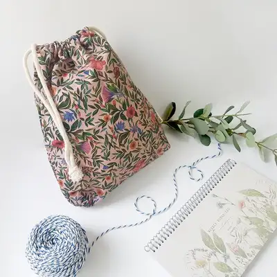 オーチェック ストリングポーチ(L) フラワー STRING POUCH(L) FLOWER