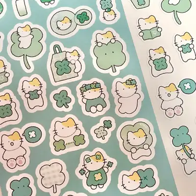 デコボコ | 猫とクローバーステッカー