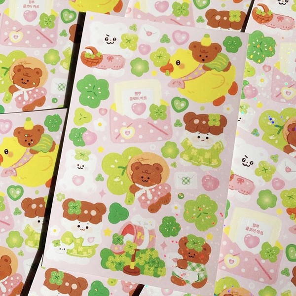 Pinglú | Clover Heart Sticker