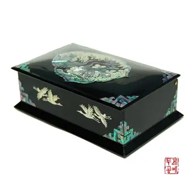自动滚动松鹤亚字纹名片盒