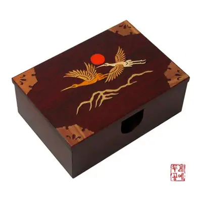 鹤纹象嵌名片盒