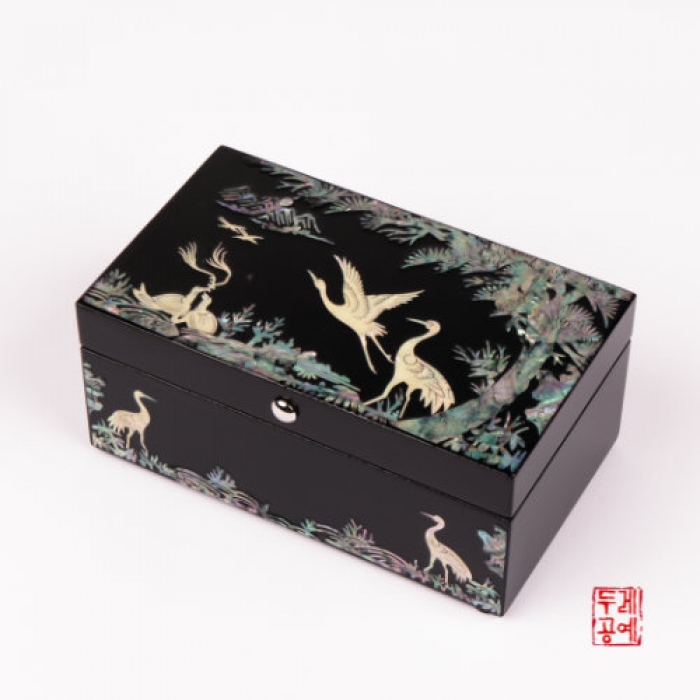 Pine and Crane Pencil Holder Business Card Case