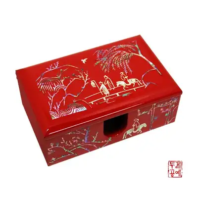 梅花草屋图自动名片盒[朱合]