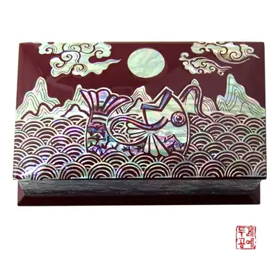 月下锦鲤名片盒(红)
