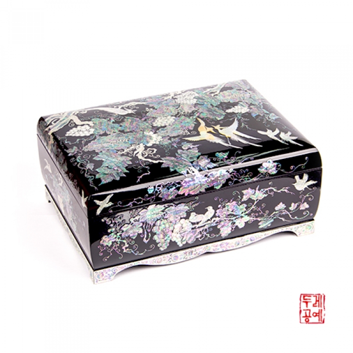 Grape and Bird Motif Document Box - Extra Large