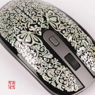 草纹蝴蝶纹无线鼠标 新型