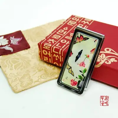 蝴蝶花纹图螺钿钱夹