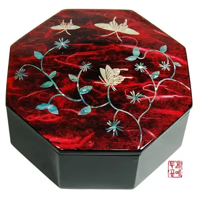 蝴蝶韩纸八角多用途盒
