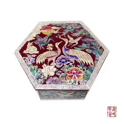 松鹤六角迷你多用途盒 [朱合]