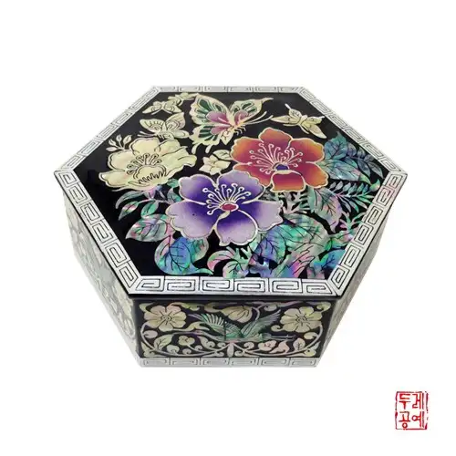 凌霄花蝴蝶六边形迷你多用途收纳盒