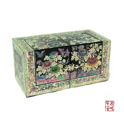彩绘菊花双合 [大 - 黑]