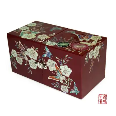 彩绘花蝶双合