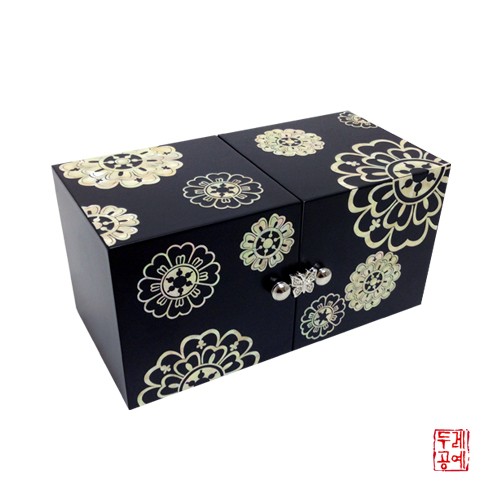 Traditional Tile Lotus Pattern Mini Dual Box