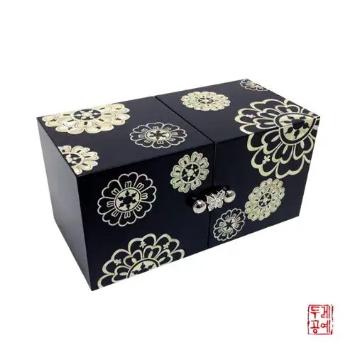 瓦纹莲花迷你双合盒