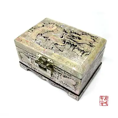 李朝左宝石盒[松鹤]