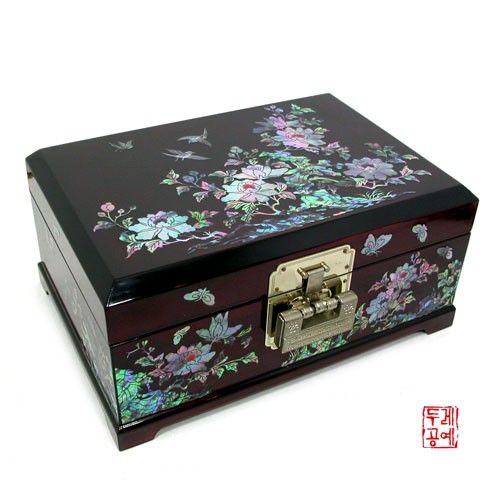 Flower and Bird Pattern Jewelry Box