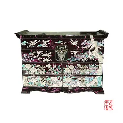 韩纸两层抽屉首饰盒-紫色