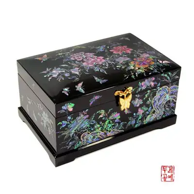 菊花纹蝴蝶珠宝盒（黑色）