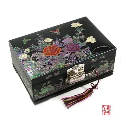 玫瑰花纹蝴蝶珠宝盒