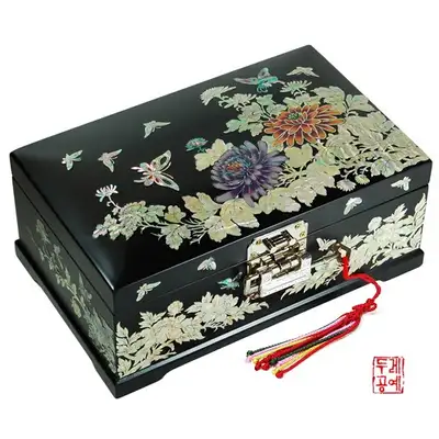 菊花蝴蝶彩绘珠宝盒