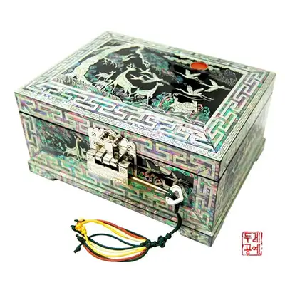 山水十长生左宝石盒