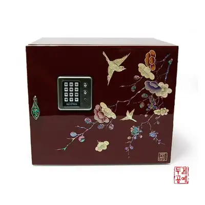 彩花梅鸟纹螺钿保险箱形珠宝盒 小号 [主合]