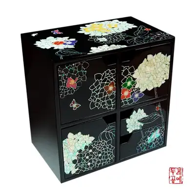 盛開繡球花抽屜珠寶盒[大]