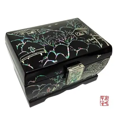 梅花草屋圖滾珠珠寶盒