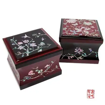 方形滚轮珠宝盒[牡丹/梅花]