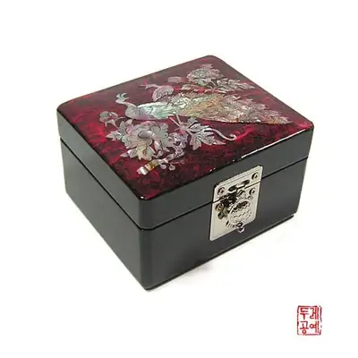韩纸珠宝盒 [孔雀红色]