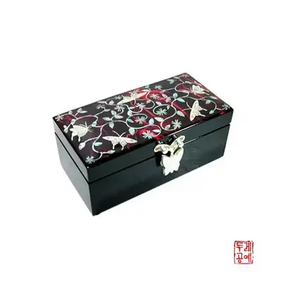 蝴蝶韩纸手工卷绕珠宝盒[红色]