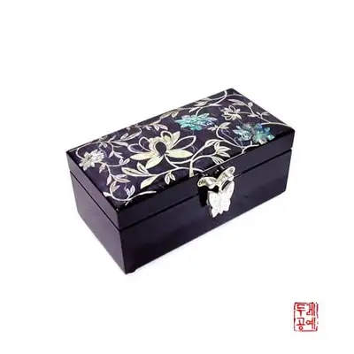 牡丹韩纸直卷滚珠宝盒[紫色]