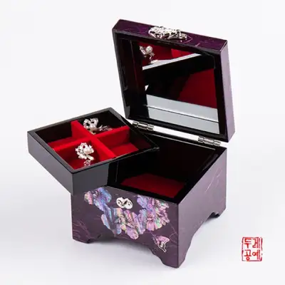 国花木槿蝶形珠宝盒(紫色)
