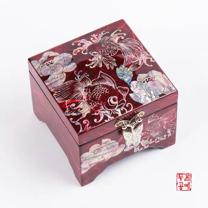 睡蓮金魚珠寶盒(紅色)