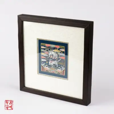刺绣挂画 双虎 小