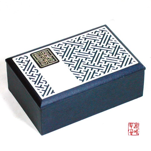 Korean Hanji and Nacre Business Card Holder (Blue)