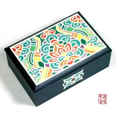 韩纸丹青名片盒(青色)